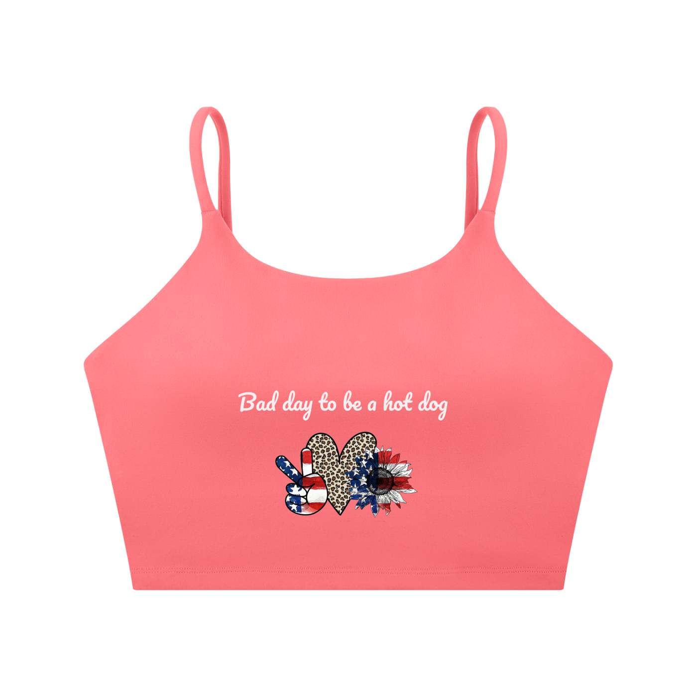 Hot Dog Spaghetti Strap Sports Bra Tank