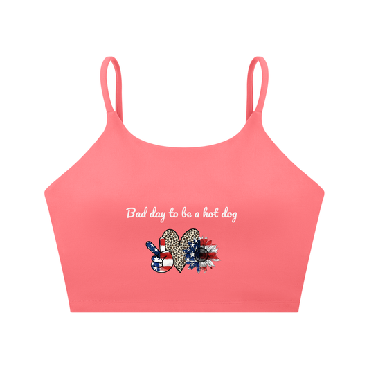Hot Dog Spaghetti Strap Sports Bra Tank