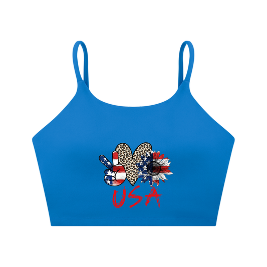 July 4th Spaghetti Strap Sports Bra
